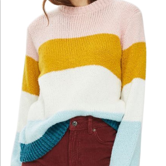 Multi Color Balloon Sleeve Sweater - Picture 5 of 5